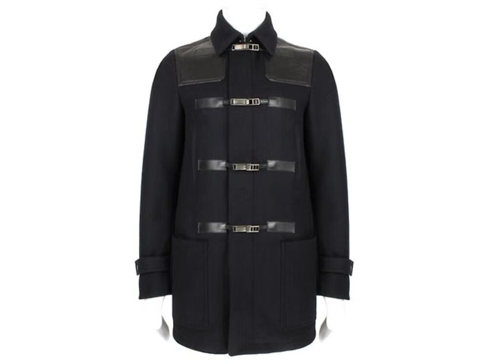 Valentino Men’s Wool Leather Duffle Coat IT 50 US 40 Made Italy COA